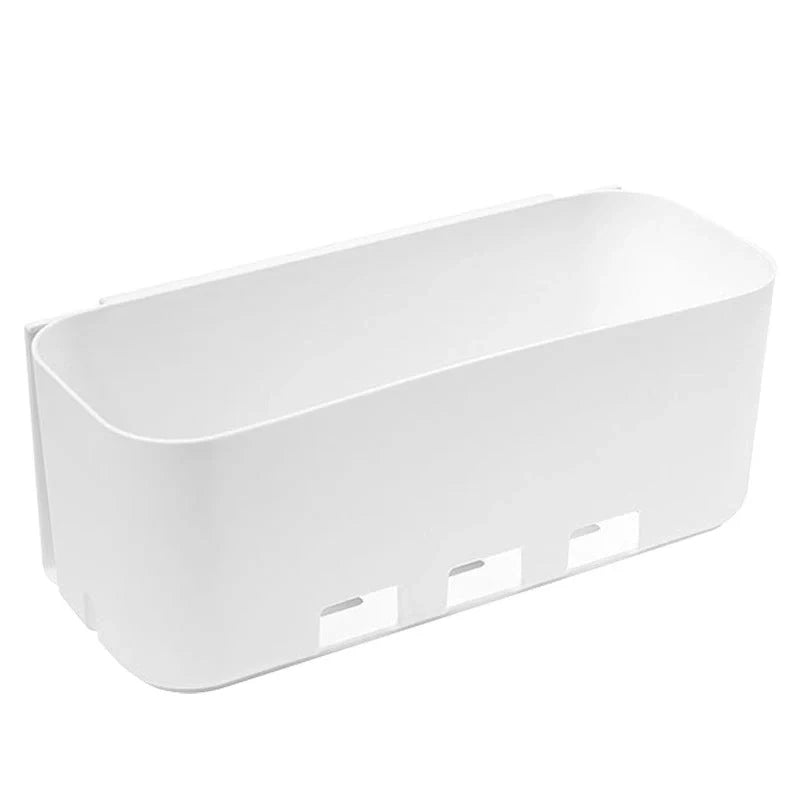 White retractable kitchen storage rack for cabinets and refrigerators