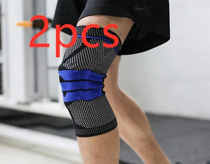 Protective Sports Knee Sleeves for Running and Fitness made of durable nylon material with adjustable strap for customized fit