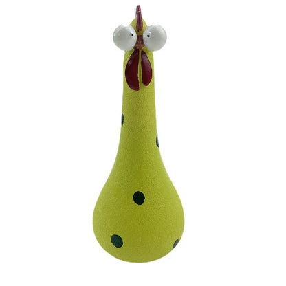 Decorative Chicken Statues in various vibrant colors for garden, patio, and yard decor