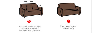 Elastic sofa cover in navy blue with high-density fabric protection