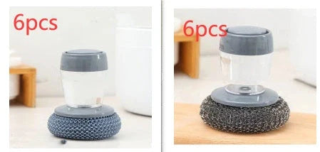 Premium Anti-Bacterial Kitchen Scrubbing Brush with Soap Dispenser - Rust-resistant, Durable, and Convenient Cleaning Tool