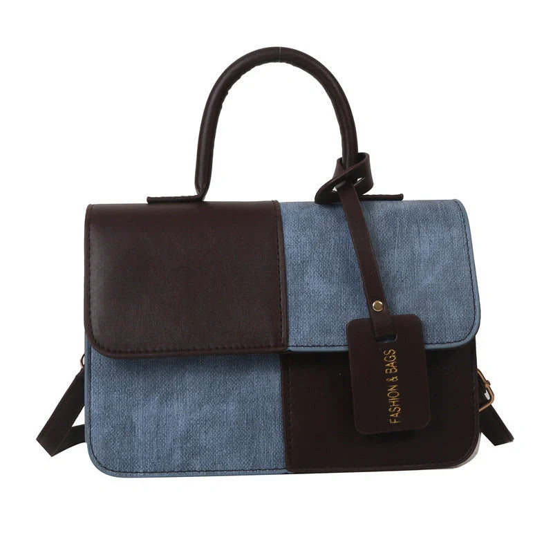 Street trend PU messenger bag with adjustable shoulder strap in black, white, brown, and coffee