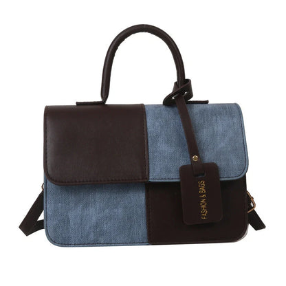 Street trend PU messenger bag with adjustable shoulder strap in black, white, brown, and coffee