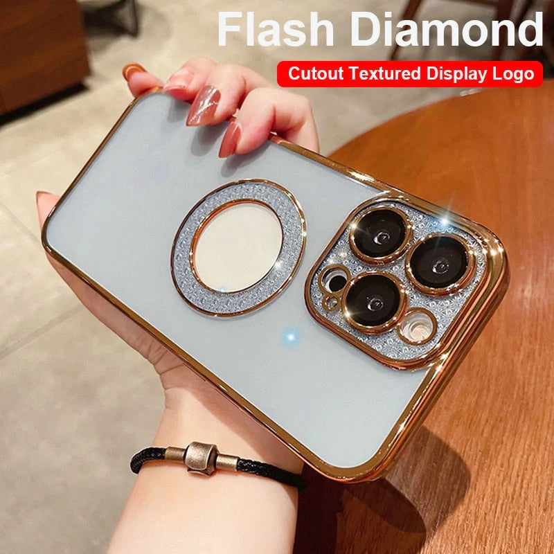 Electroplated Soft Diamond Ring iPhone Case in various colours