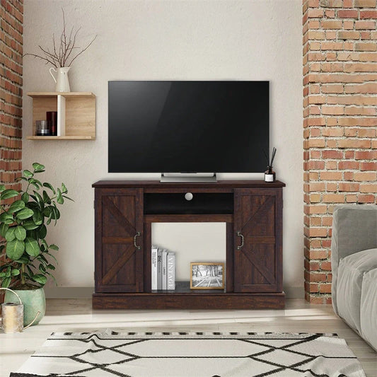 Vintage Wooden TV Cabinet in classic coffee finish for living room