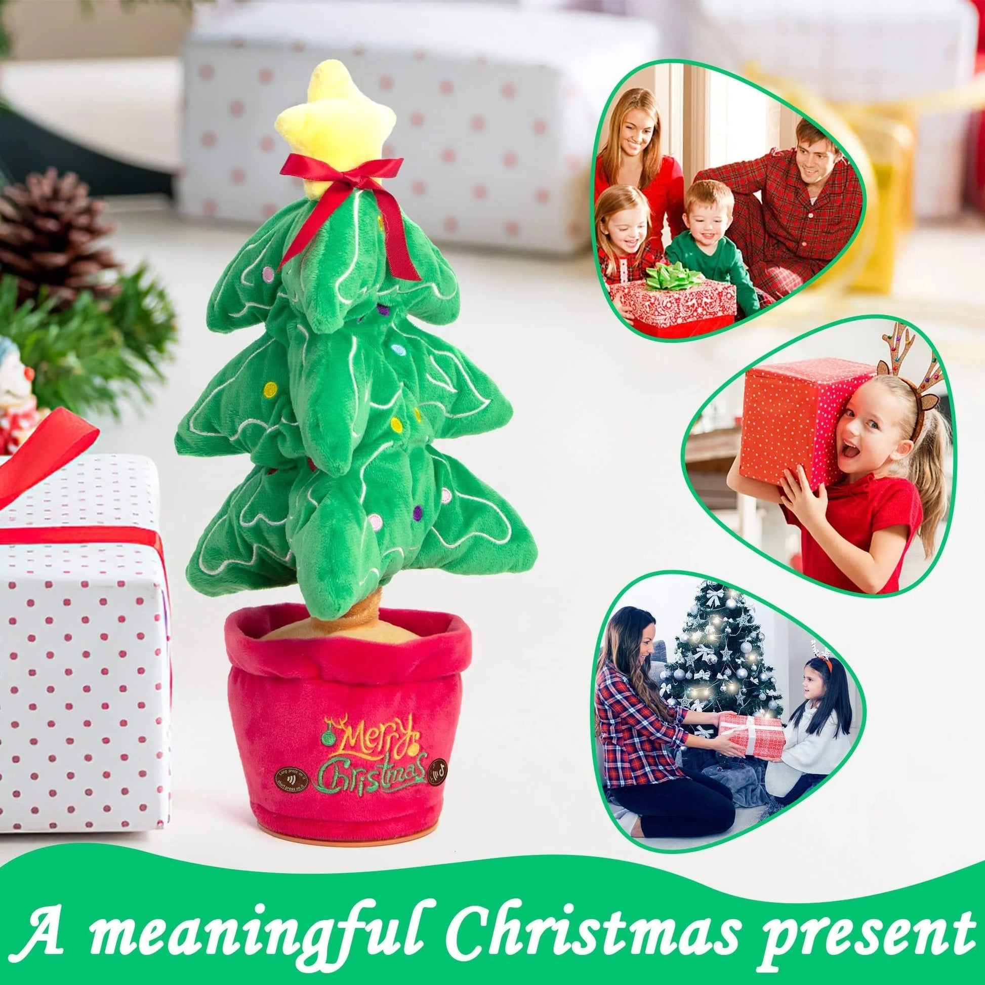 Dancing Christmas Tree Electronic Plush Toy with singing and recording features
