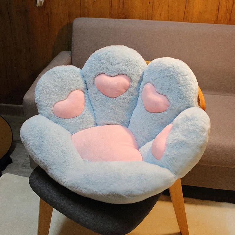 Cat Paw Plush Chair Cushion in various colours and sizes for home and office use