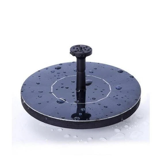 A solar-powered floating fountain with adjustable water jet heights, creating a mesmerising display in a British garden