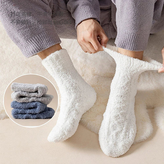 Plush velvet fleece socks in a variety of warm and cosy colours