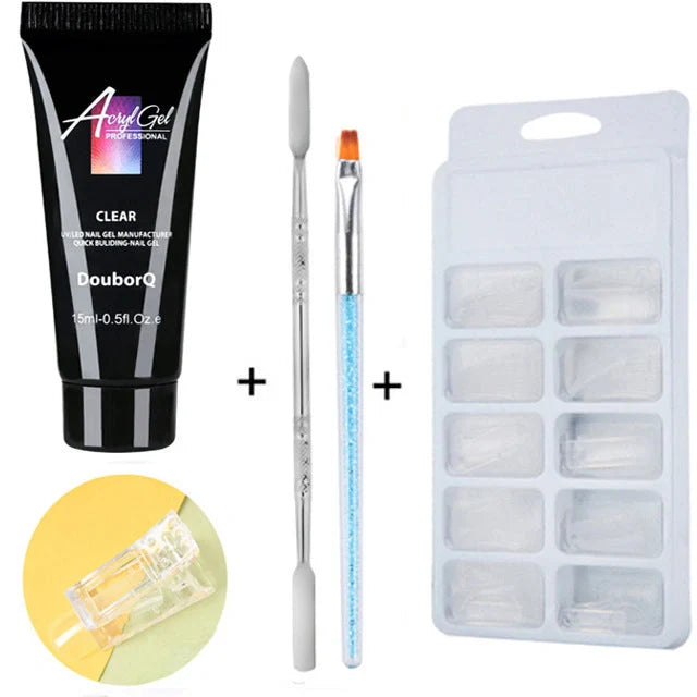 DIY Nail Art Polish Kit with various colours and tools for creative manicures at home