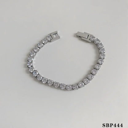 Retro silver crystal heart-shaped women's adjustable bracelet set