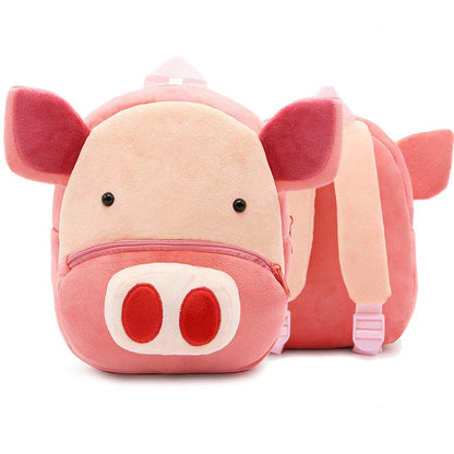 Adorable plush backpacks featuring various animal designs, perfect for primary school children