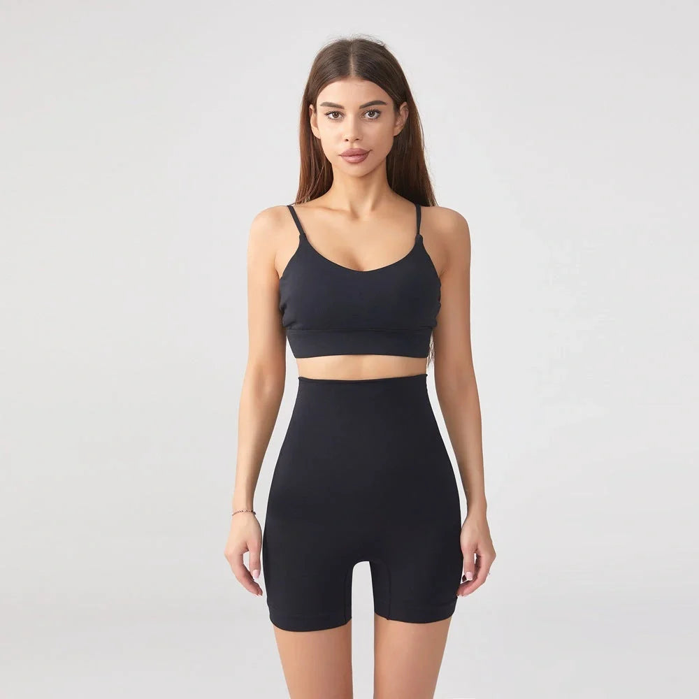 High Top Sports Shaping Pants Plus Size Seamless in Black and Skin Colour