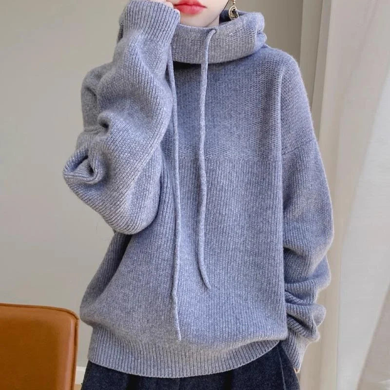 Women's thickened knit sweater in various colours for autumn and winter warmth