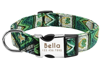 Reflective dog collar in various colours and sizes, designed for UK pets with adjustable, durable, and breathable features