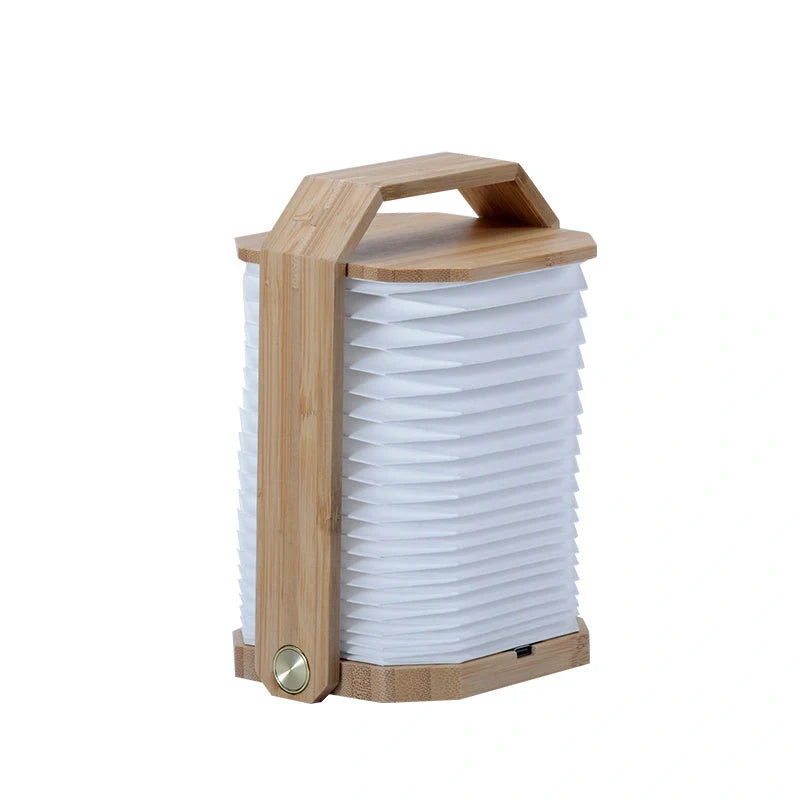 Nordic style wooden hand lamp with USB rechargeable feature, extendable up to 30 cm