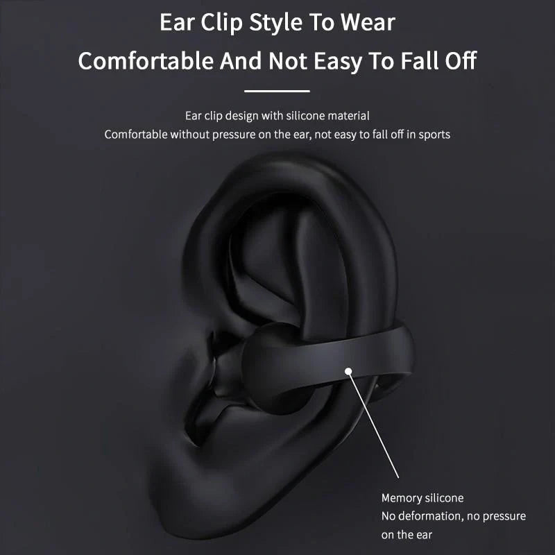 Bluetooth 5.2 bone conduction headphones in white and black with HIFI sound