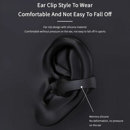 Bluetooth 5.2 bone conduction headphones in white and black with HIFI sound