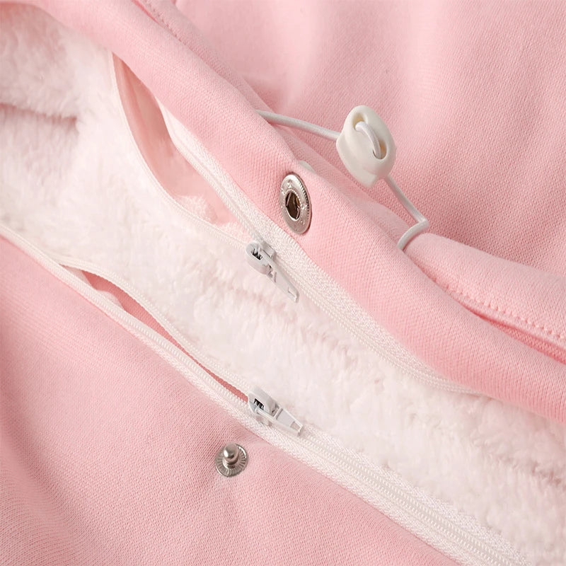 Cosy and cute hoodies with pet pocket for women to keep their cats warm and snug during the British winter