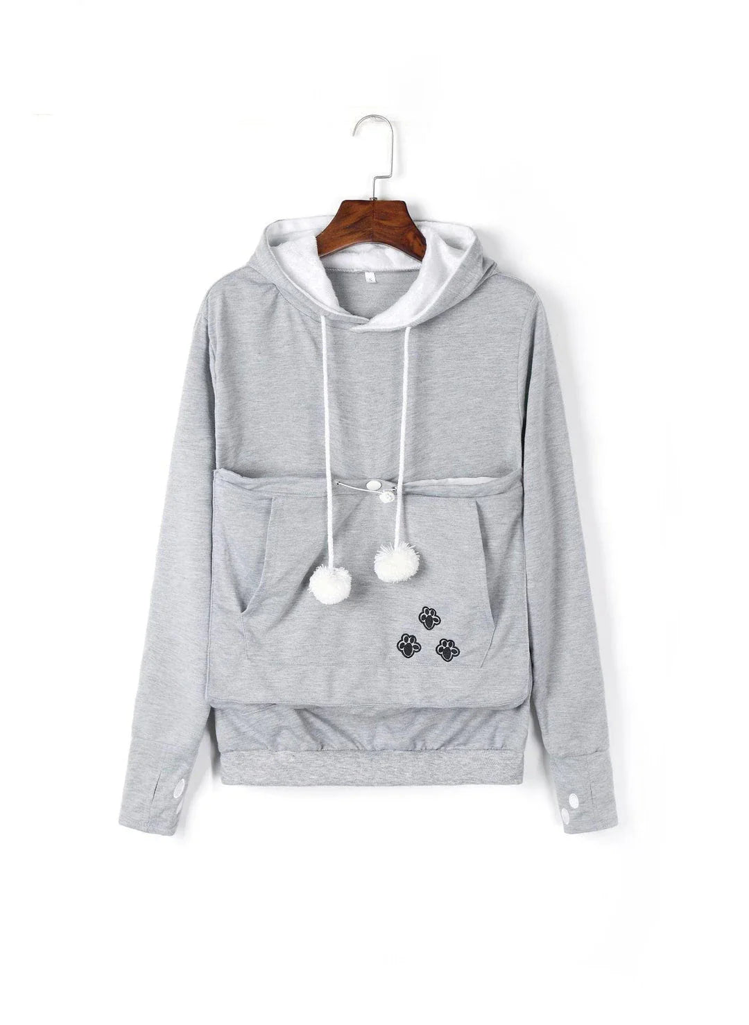 Cosy and cute hoodies with pet pocket for women to keep their cats warm and snug during the British winter