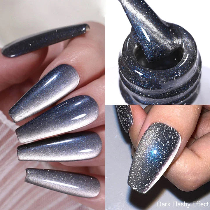 10ML Reflective Moonlight Cat Magnetic Gel Nail Polish with a shimmering, reflective brown colour and magnetic properties for a unique cat-eye effect