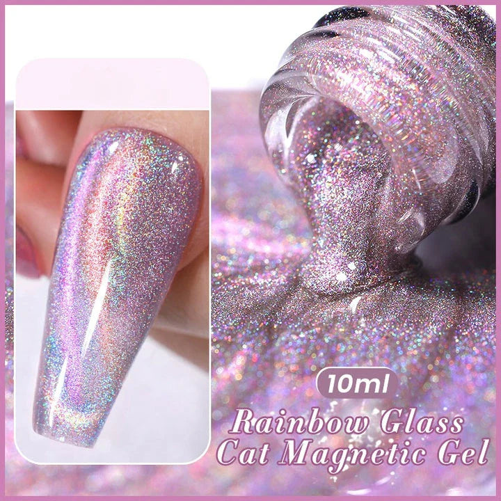 10ML Reflective Moonlight Cat Magnetic Gel Nail Polish with a shimmering, reflective brown colour and magnetic properties for a unique cat-eye effect