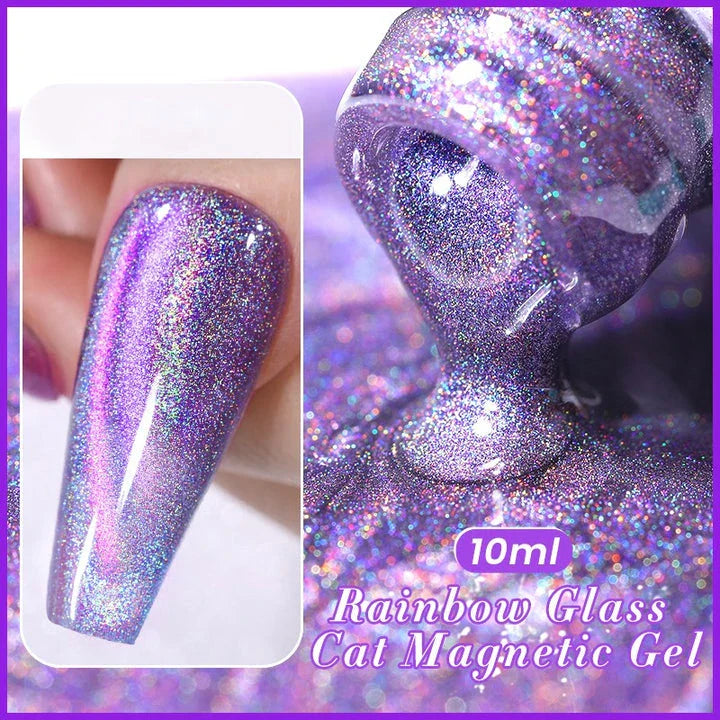 10ML Reflective Moonlight Cat Magnetic Gel Nail Polish with a shimmering, reflective brown colour and magnetic properties for a unique cat-eye effect