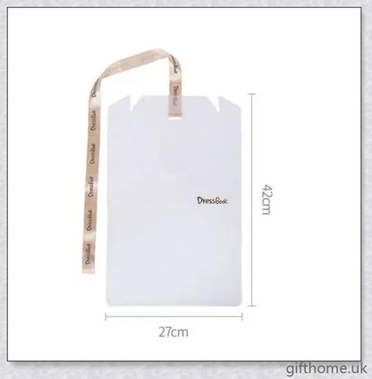 Dress Book - Space-Saving Clothes Folder Organiser with pink and gold colour options, neatly folded clothes, and a tidy wardrobe.