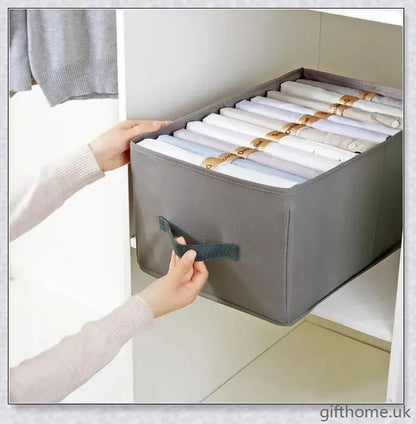 Dress Book - Space-Saving Clothes Folder Organiser with pink and gold colour options, neatly folded clothes, and a tidy wardrobe.