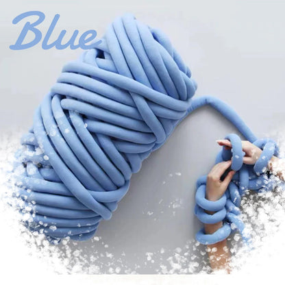 Soft, chunky hand knitting tube yarn in various colours, perfect for DIY projects like blankets, cushions, and pet beds