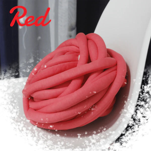 Soft, chunky hand knitting tube yarn in various colours, perfect for DIY projects like blankets, cushions, and pet beds