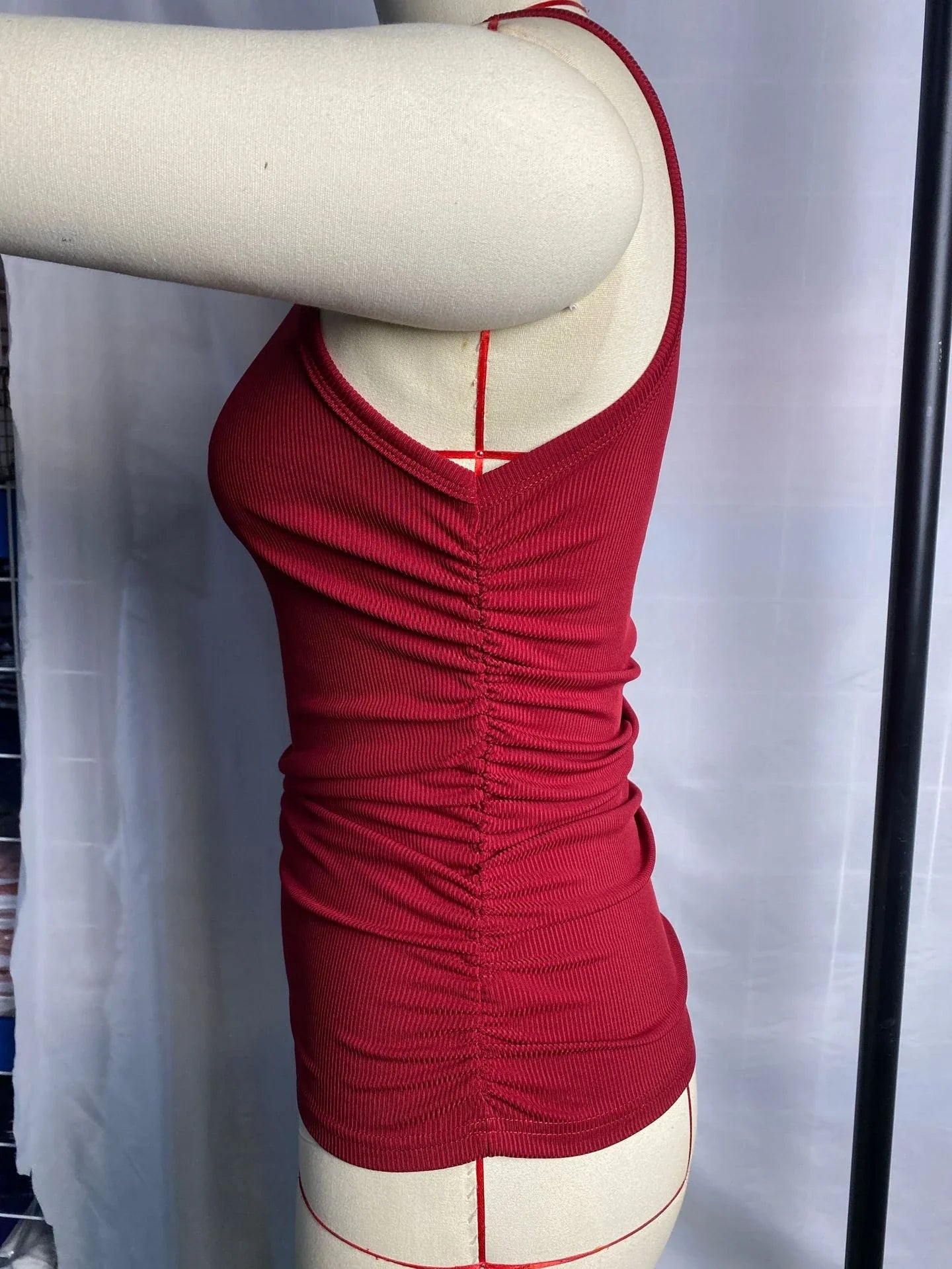 Women's Fashion Sleeveless Ribbed Vest in Apricot Colour - Slim-fit Pleated Solid Crew Neck Tank Top for Summer