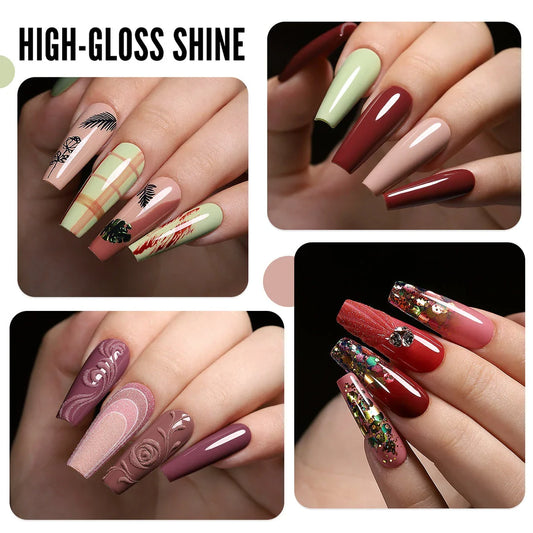 10ml Nude Colour Gel Nail Polish Set - Autumn Collection, featuring six beautiful nude shades for long-lasting, elegant manicures