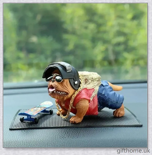American Bully dog dashboard decor made with high-quality materials for a lifelike and stylish car interior accessory