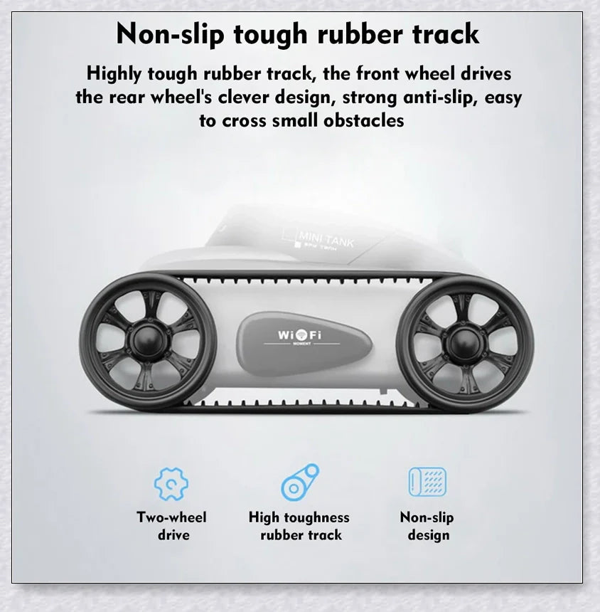 Mini Camera Remote Control Electric Tank Car with adjustable camera and mobile app control