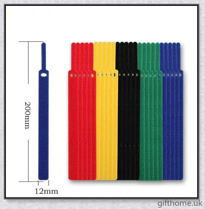 Back To Back Velcro Cable Management - Premium nylon cable organiser for tidy workspace and entertainment setup