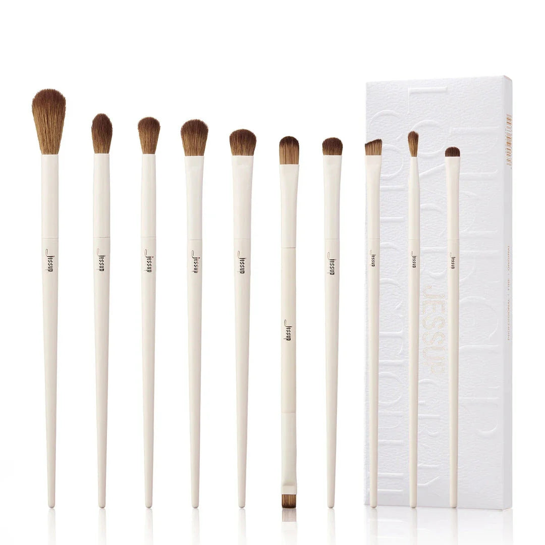 Luxury 14-Piece Vegan Makeup Brush Set with Natural Birch Wood Handles and Synthetic Bristles
