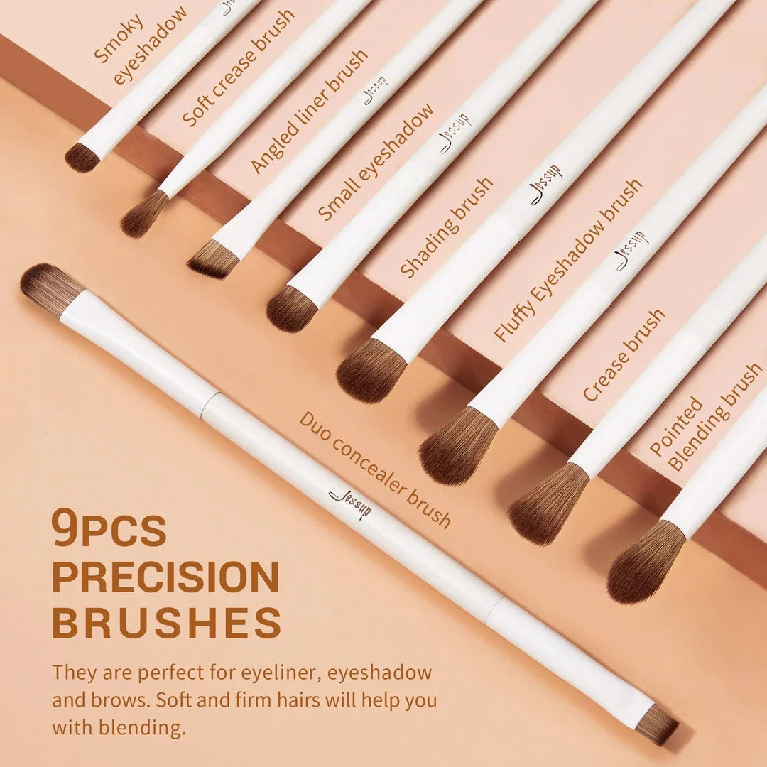 Luxury 14-Piece Vegan Makeup Brush Set with Natural Birch Wood Handles and Synthetic Bristles