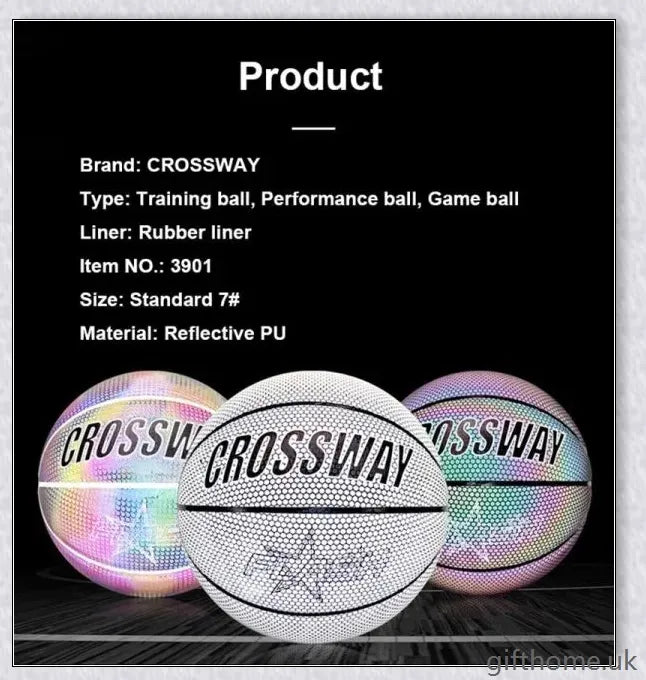 Milachic holographic basketball with reflective and glowing effects for eye-catching visuals and basketball showtime