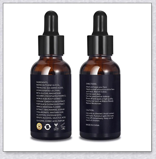 Mabox Award Winning Acne Clarifying Serum with 20% Vitamin C, designed to reduce blemishes and promote a radiant, healthy complexion.