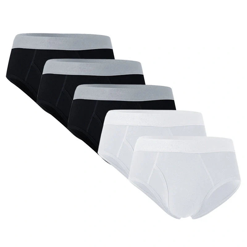 Men's summer cotton triangle pants in black, dark grey, and white