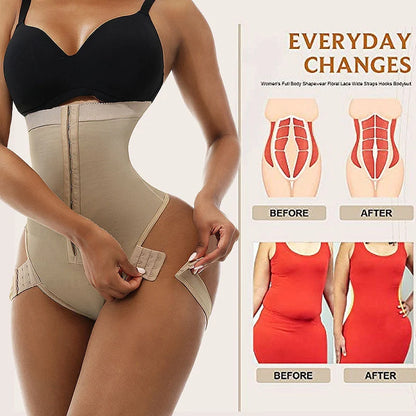 Seamless butt lifter control panties in black and skin tone, high-waist design for shaping and support