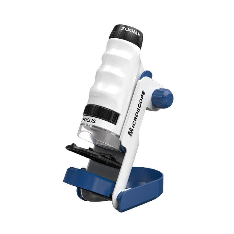 Premium portable mini microscope with glass slides, perfect for young scientists to explore the natural world
