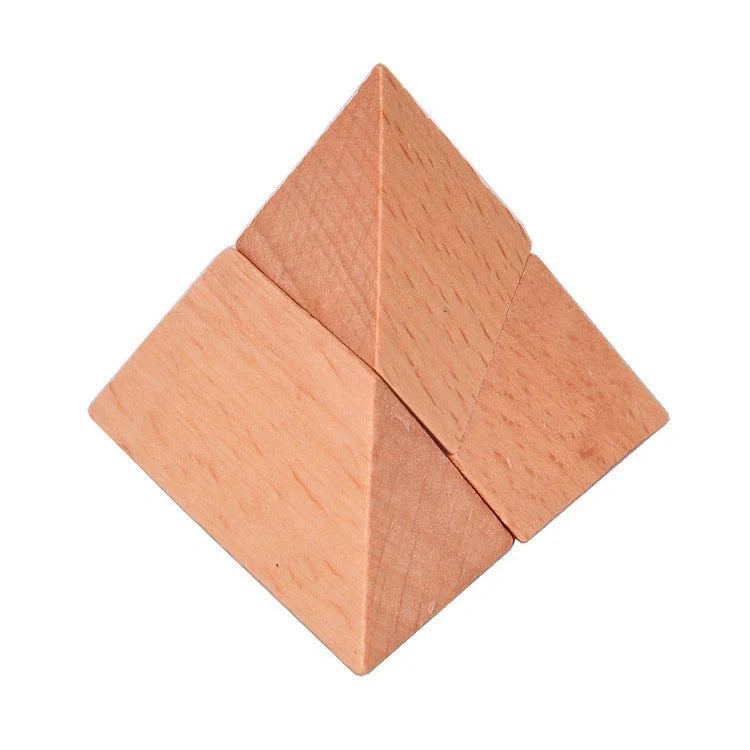 Traditional Chinese Kongming Lock wooden puzzle for enhancing spatial thinking