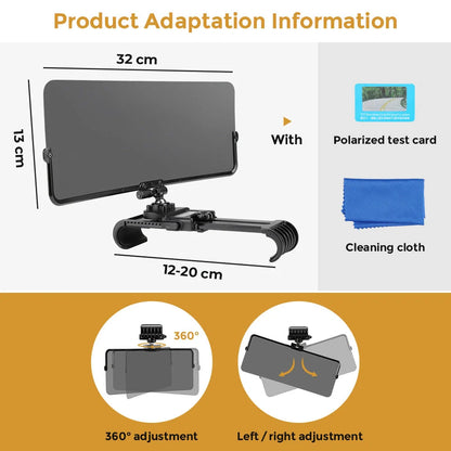 Polarized car sun visor with clear view and UV protection
