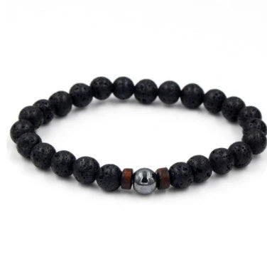 Stylish volcanic stone bracelet in various colors and designs for men