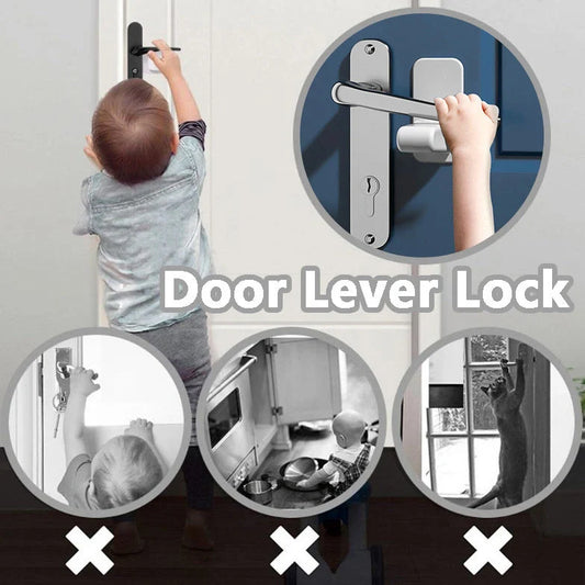 ABS child and pet safety door lever lock in apple white