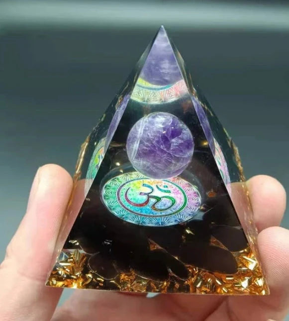 Handcrafted Natural Crystal Pyramid Energy Tower ornament for home decor