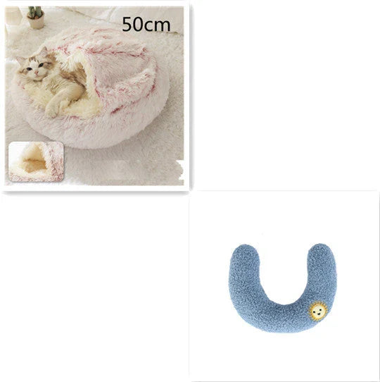 Cozy and comfortable 2-in-1 pet bed for cats and dogs, featuring plush, warm, and soft materials