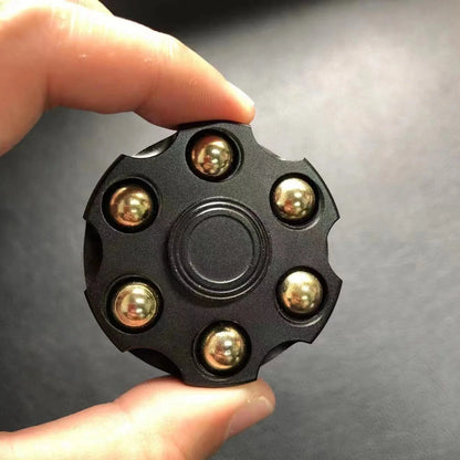 Brass gun revolver bullet fidget toy spinner with detachable rotating feature